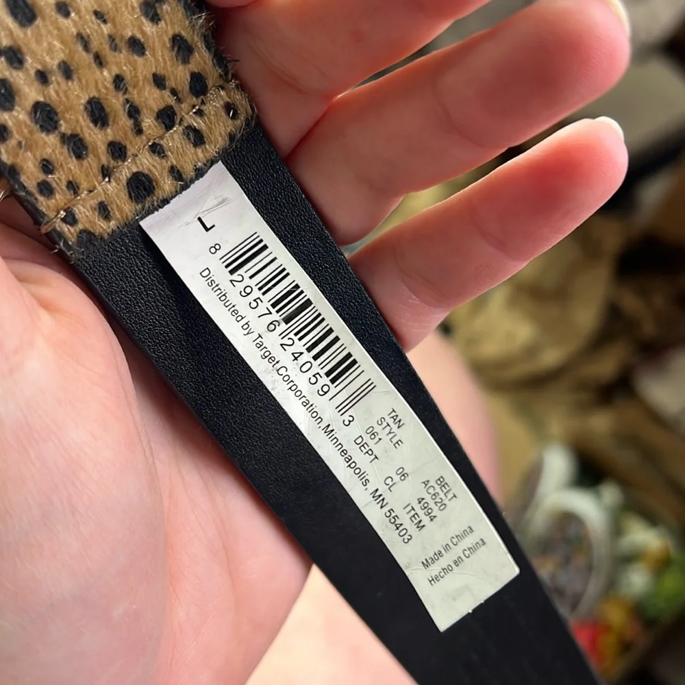 Universal Thread Womens Spotted Leopards Belt Tan Black Size L - Picture 2 of 10